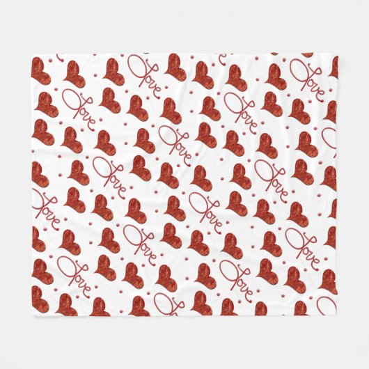 Red Love Blanket Fleecedecke (Vorderseite (Horizontal))