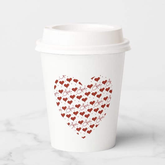 Red Love Cup Pappbecher (Rückseite)