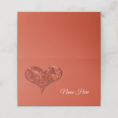 Red Love Folded Place Card Platzkarte (Außenseite Aufgefaltet)