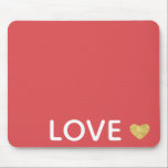 Red Love Gold Heart Mousepad<br><div class="desc">Red Love Gold Heart</div>