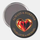 Red Love Heart Always And Forever Name Soulmates Magnet (Vorderseite/Rückseite)