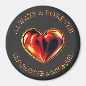 Red Love Heart Always And Forever Name Soulmates Magnet (Vorne)