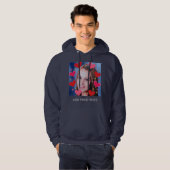 Red Love Hearts Custom Photo Text Personalized Hoodie (Vorne ganz)