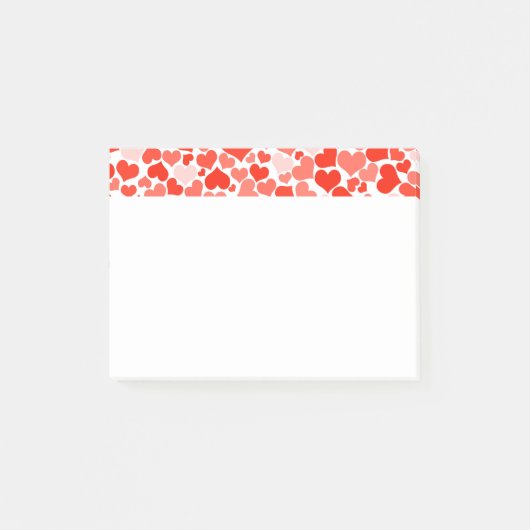 Red Love Hearts Post-it Klebezettel (Vorderseite)