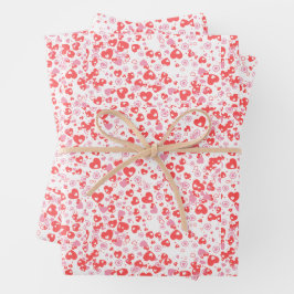 Red Love Hearts – Valentine Collection Geschenkpapier Set
