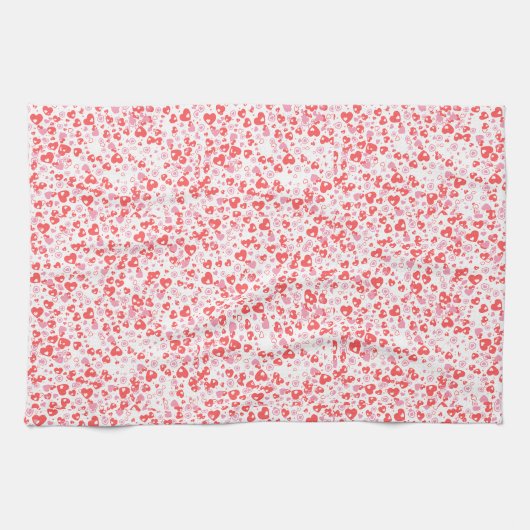 Red Love Hearts – Valentine Collection Geschirrtuch (Horizontal)