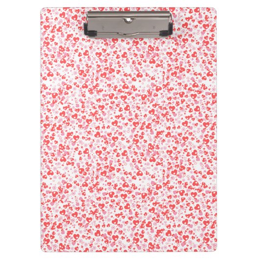 Red Love Hearts – Valentine Collection Klemmbrett (Vorderseite)