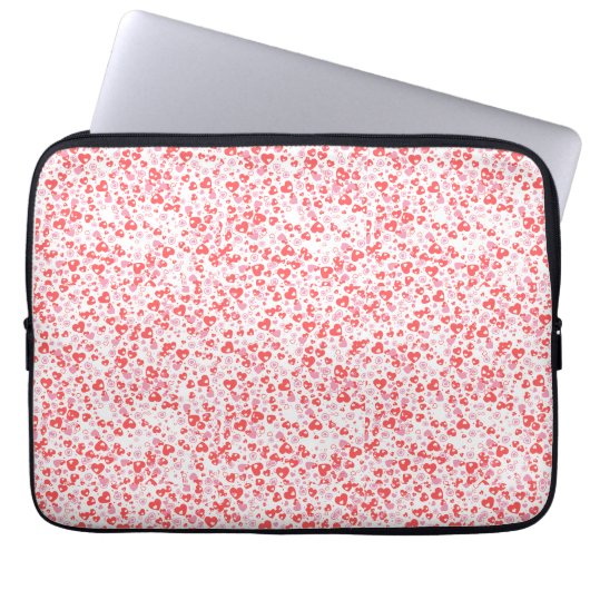 Red Love Hearts – Valentine Collection Laptopschutzhülle (Vorderseite)