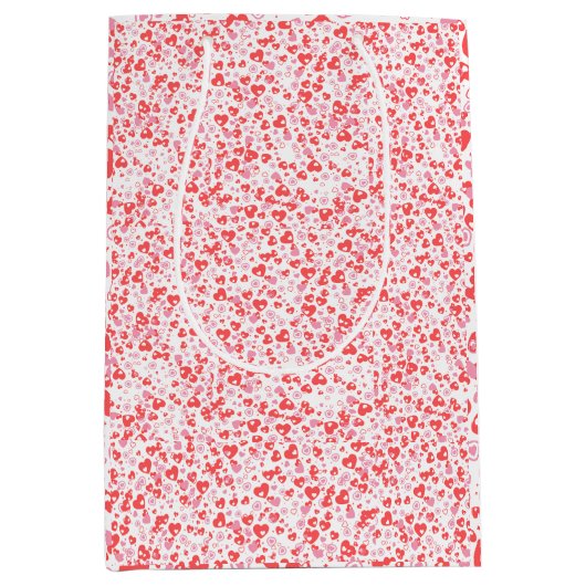 Red Love Hearts – Valentine Collection Mittlere Geschenktüte (Vorderseite)