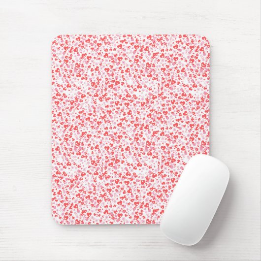 Red Love Hearts – Valentine Collection Mousepad (Mit Mouse)