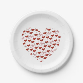Red Love Party Plates Pappteller
