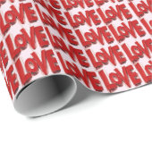 Red LOVE print Valentines Day Love Wrapping Paper Geschenkpapier (Rolleneckpunkt)