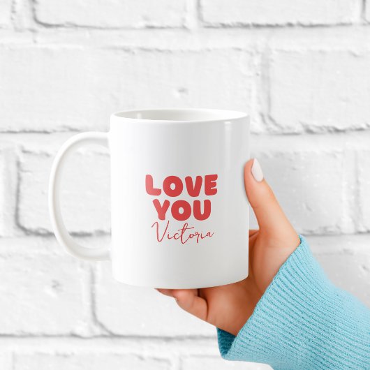 Red Love You Personalised Mug for Girlfriend  Kaffeetasse