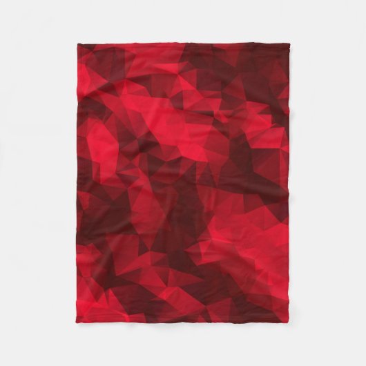 Red Low Poly Triangle Fleece Blanket (Vorderseite)