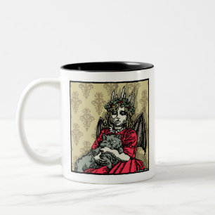 Red Lucia und Cat - Pop Goth Holiday Surreal Zweifarbige Tasse