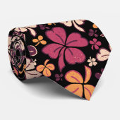 Red Lucky Clover 4 Blätter Kleeblatt Muster Krawatte (Gerollt)