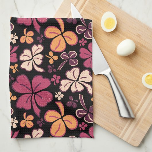 Red Lucky Kleeblatt Clover St Patrick`s Day Geschirrtuch (Viertel Falte)