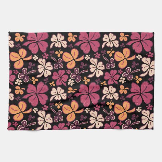 Red Lucky Kleeblatt Clover St Patrick`s Day Geschirrtuch (Horizontal)