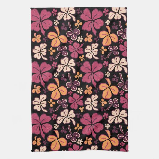 Red Lucky Kleeblatt Clover St Patrick`s Day Geschirrtuch (Vertikal)