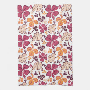 Red Lucky Kleeblatt Clover St. Patrick`s Day Kitch Geschirrtuch