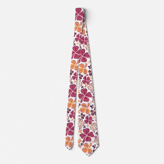 Red Lucky Kleeblatts Clover St Patrick`s Day Krawatte (Rückseite)