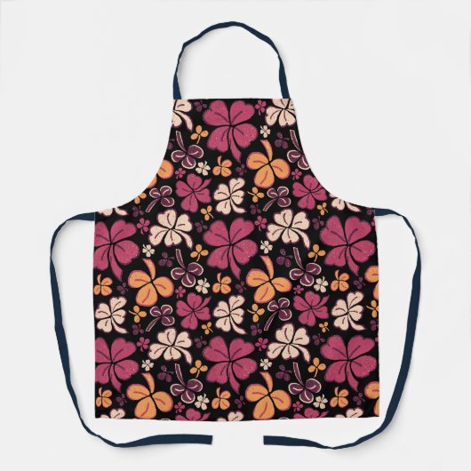 Red Lucky Kleeblatts Clover St Patrick`s Day Schürze (Vorderseite)