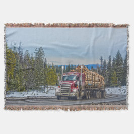 Red Lumber Delivery Truck und Highway Art Decke