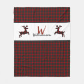 Red Lumberjack Kariert Deh Monogram Fleecedecke (Vorderseite)