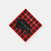 Red Lumberjack Kariert | Woodland Boy Baby Dusche Serviette (Ecke)