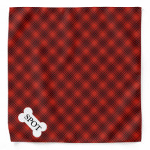 Red Lumberjack Karierter Individuelle Name Dog Ban