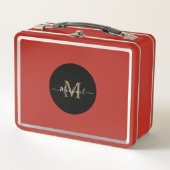 Red Lunchbox mit Personalisiertem Namen und QR-Cod (Vorderseite)