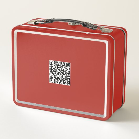 Red Lunchbox mit Personalisiertem Namen und QR-Cod (Rückseite)