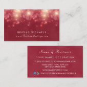 Red Luxe Bokeh Sparkle Elegante Boutique Visitenkarte (Vorne/Hinten)