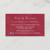 Red Luxe Bokeh Sparkle Elegante Boutique Visitenkarte (Rückseite)