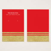 Red Luxe Imitate Gold Earring Display Cards (Vorne & Hinten)
