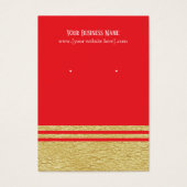 Red Luxe Imitate Gold Earring Display Cards (Vorderseite)