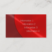 Red Luxury Business Cards Visitenkarte (Rückseite)