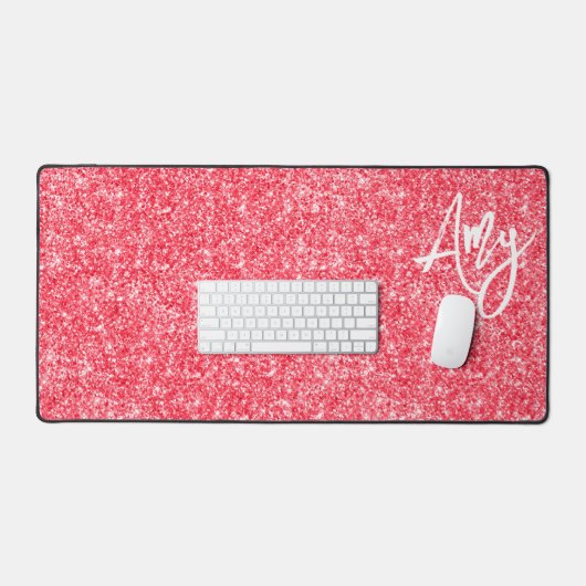 Red Luxury Glitzer Schreibtischunterlage (Tastatur & Maus)