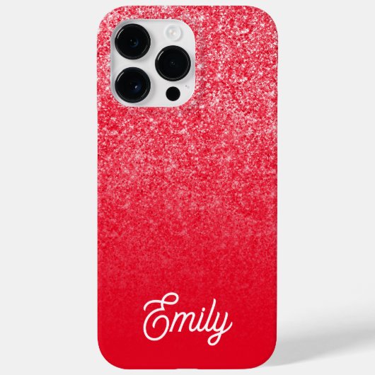 Red Luxury Glitzer und Ombre Case-Mate iPhone Hülle (Rückseite)