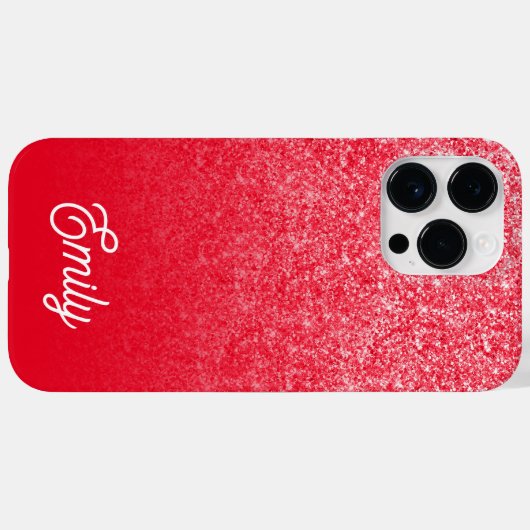 Red Luxury Glitzer und Ombre Case-Mate iPhone Hülle (Rückseite (Horizontal))