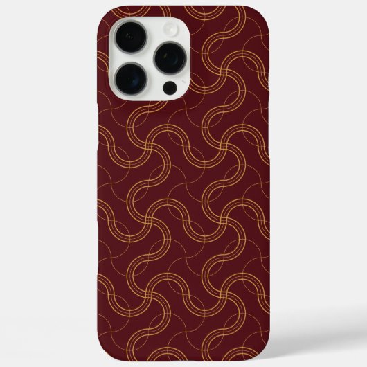 Red Luxury Wavy Stripes Muster Case-Mate iPhone Hülle (Rückseite)