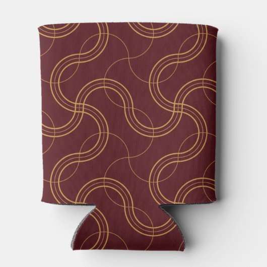 Red Luxury Wavy Stripes Muster Dosenkühler (Rückseite)