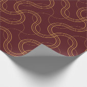 Red Luxury Wavy Stripes Muster Geschenkpapier (Ecke)