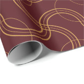 Red Luxury Wavy Stripes Muster Geschenkpapier (Rolleneckpunkt)