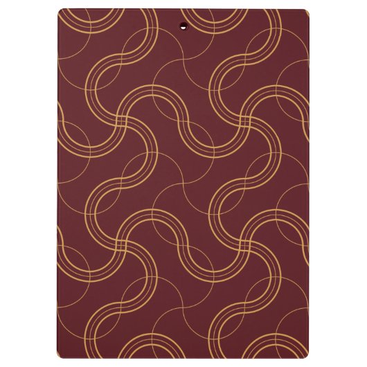 Red Luxury Wavy Stripes Muster Klemmbrett (Rückseite)