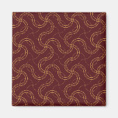 Red Luxury Wavy Stripes Muster Magnet (Vorne)