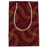 Red Luxury Wavy Stripes Muster Mittlere Geschenktüte (Vorderseite)