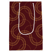 Red Luxury Wavy Stripes Muster Mittlere Geschenktüte (Rückseite)