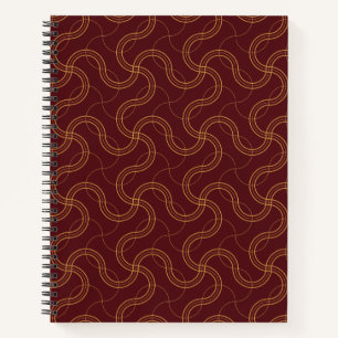 Red Luxury Wavy Stripes Muster Notizblock