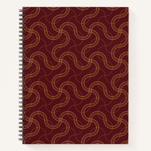 Red Luxury Wavy Stripes Muster Notizblock (Vorderseite)